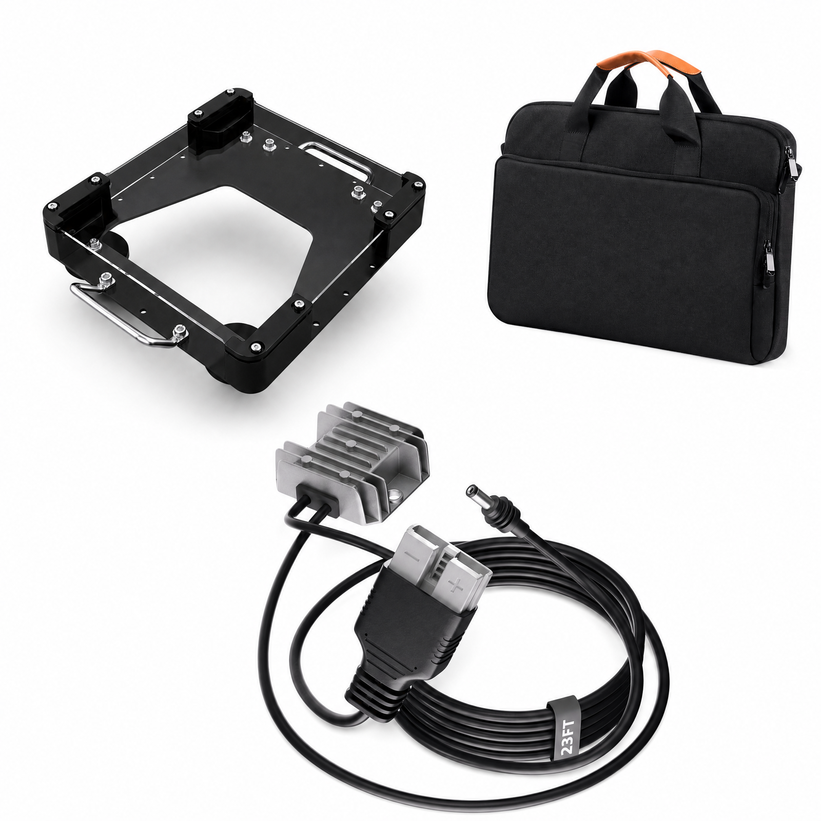 Outcamp Explorer Bundle for Starlink Mini with black Universal Flat Mount, Anderson plug power supply and carry bag