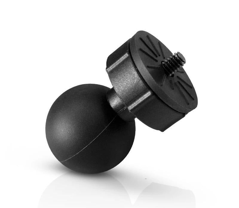 1/4"-20 threaded stud on 1.5" ball mount, hero shot showing the stainless steel stud and rubber-coated ball.