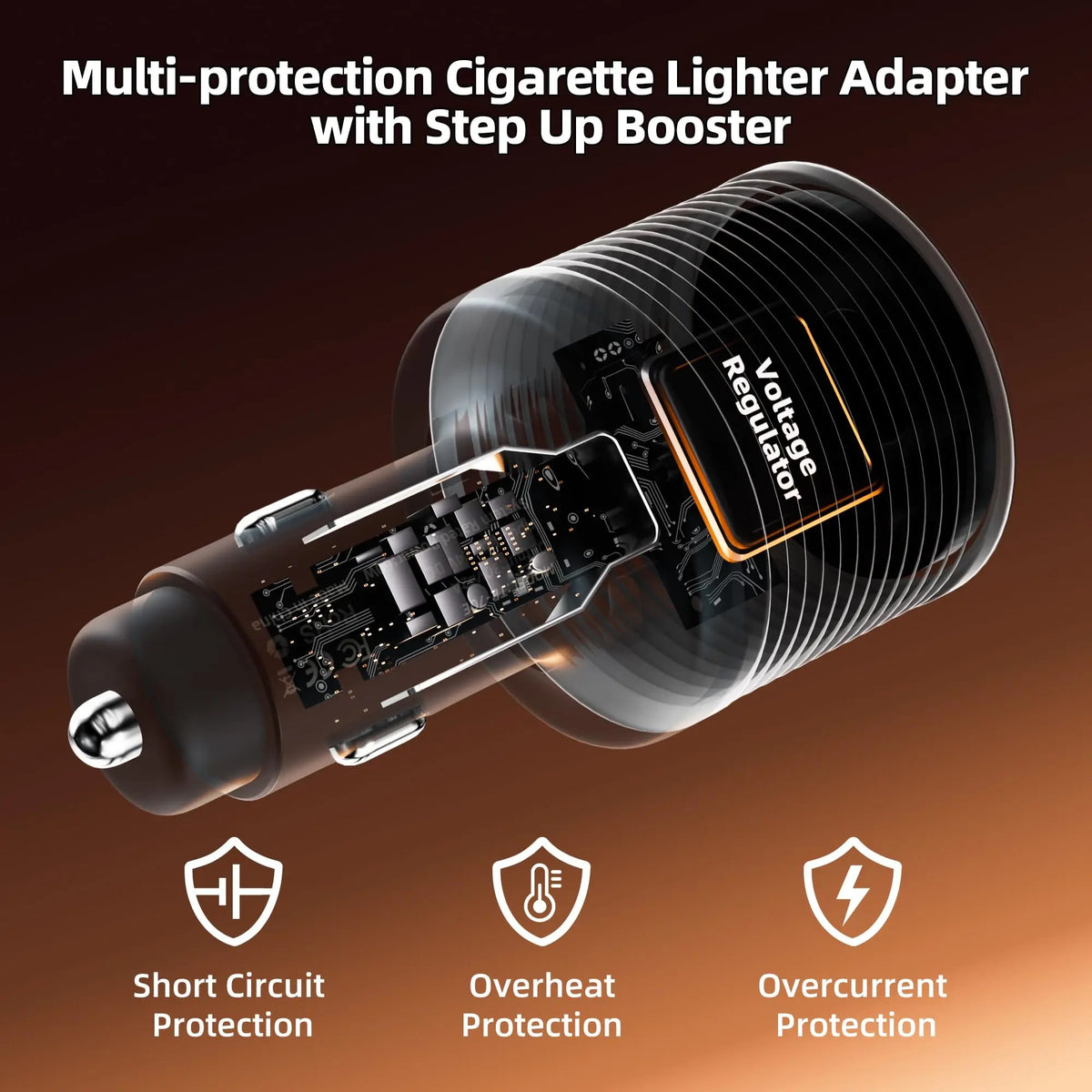 Multi-protection circuit with short circuit, overheat and overcurrent protection