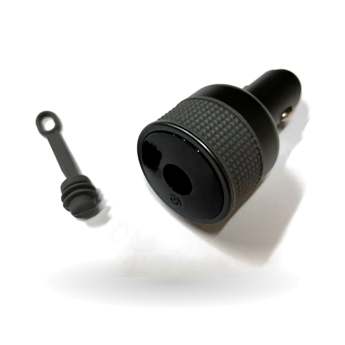 Starlink Mini car adapter DC socket face with dust-proof cap beside it