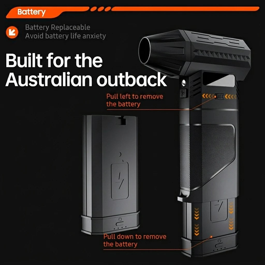 Removable battery design — pull-left or pull-down release for quick swap in the field