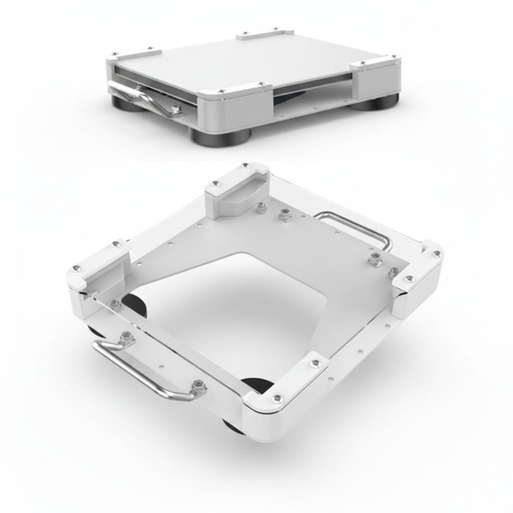 Starlink Mini Universal Flat Mount in White - Magnetic Feet and Protective Cover