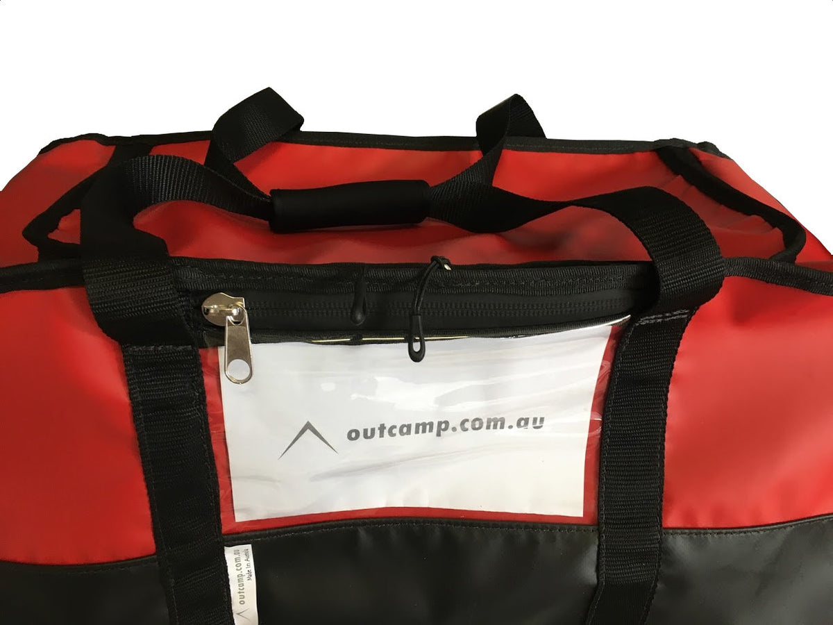 name pouch on fire fighting gear bag